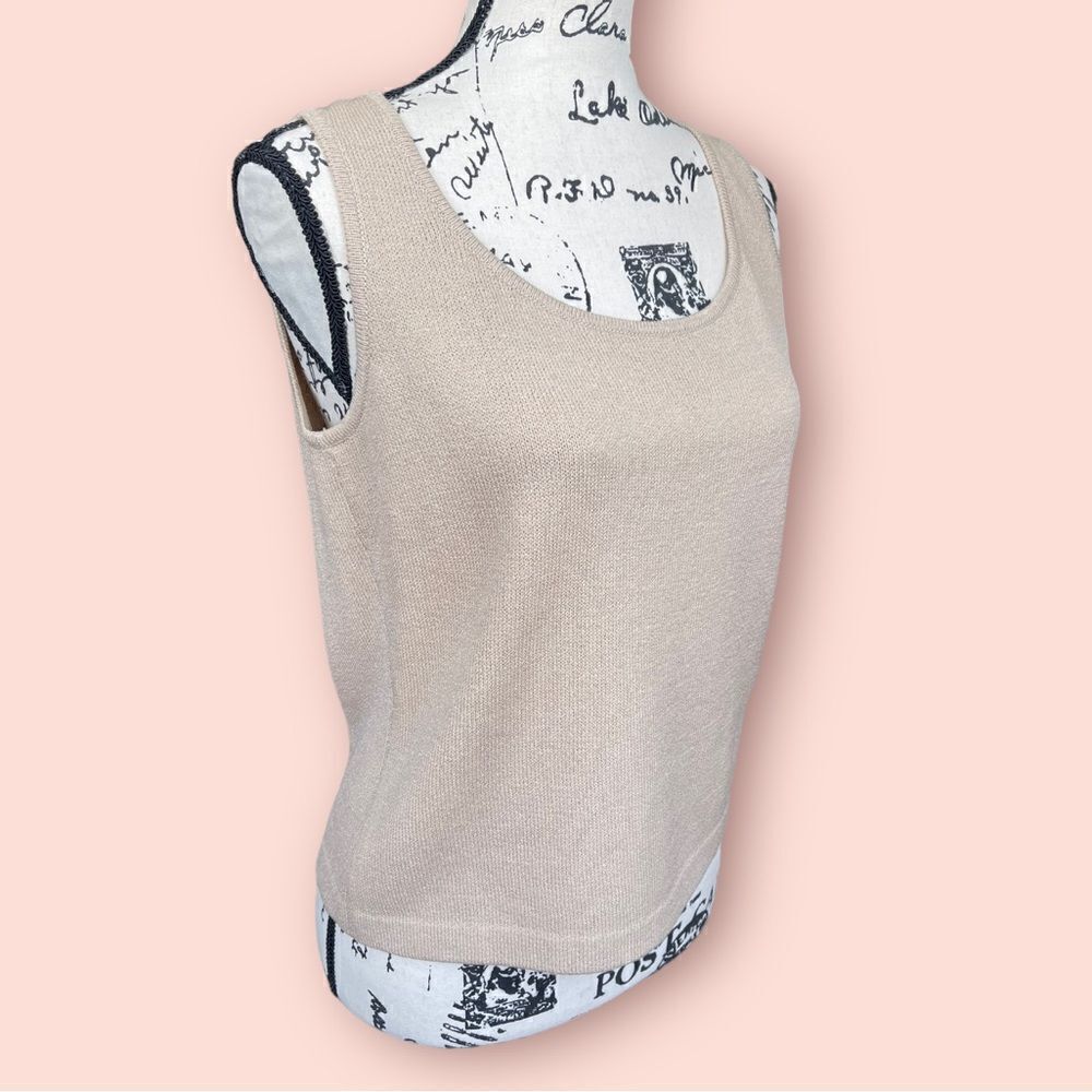 St. John Navy Knit Sleeveless Top Tank small